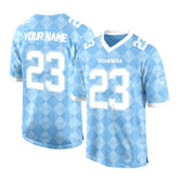 Custom Blue Checkerboard Authentic Football Jersey
